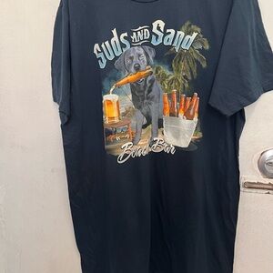 Suds and Sand Graphic Black T-Shirt